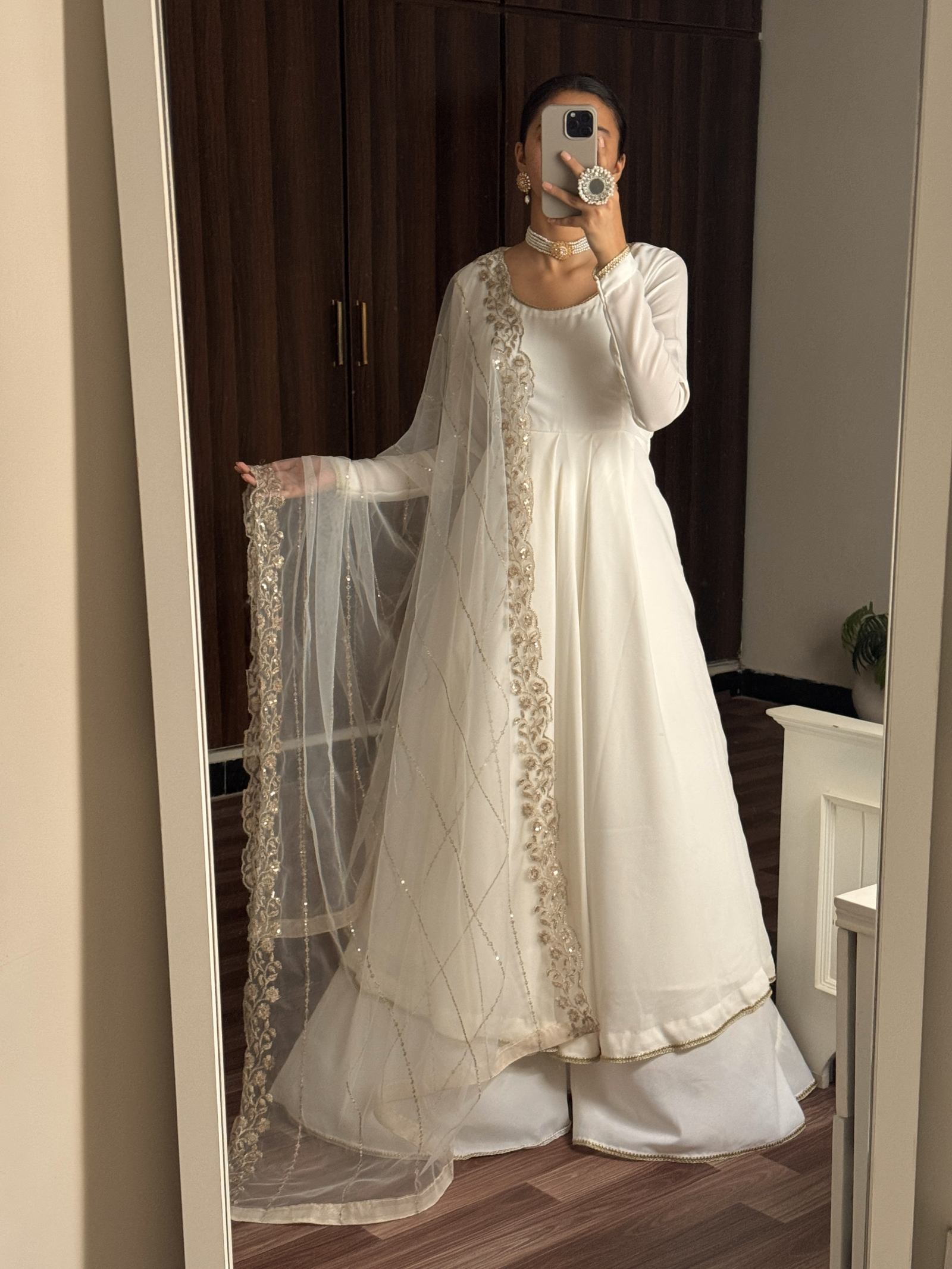 White Fancy Anarkali