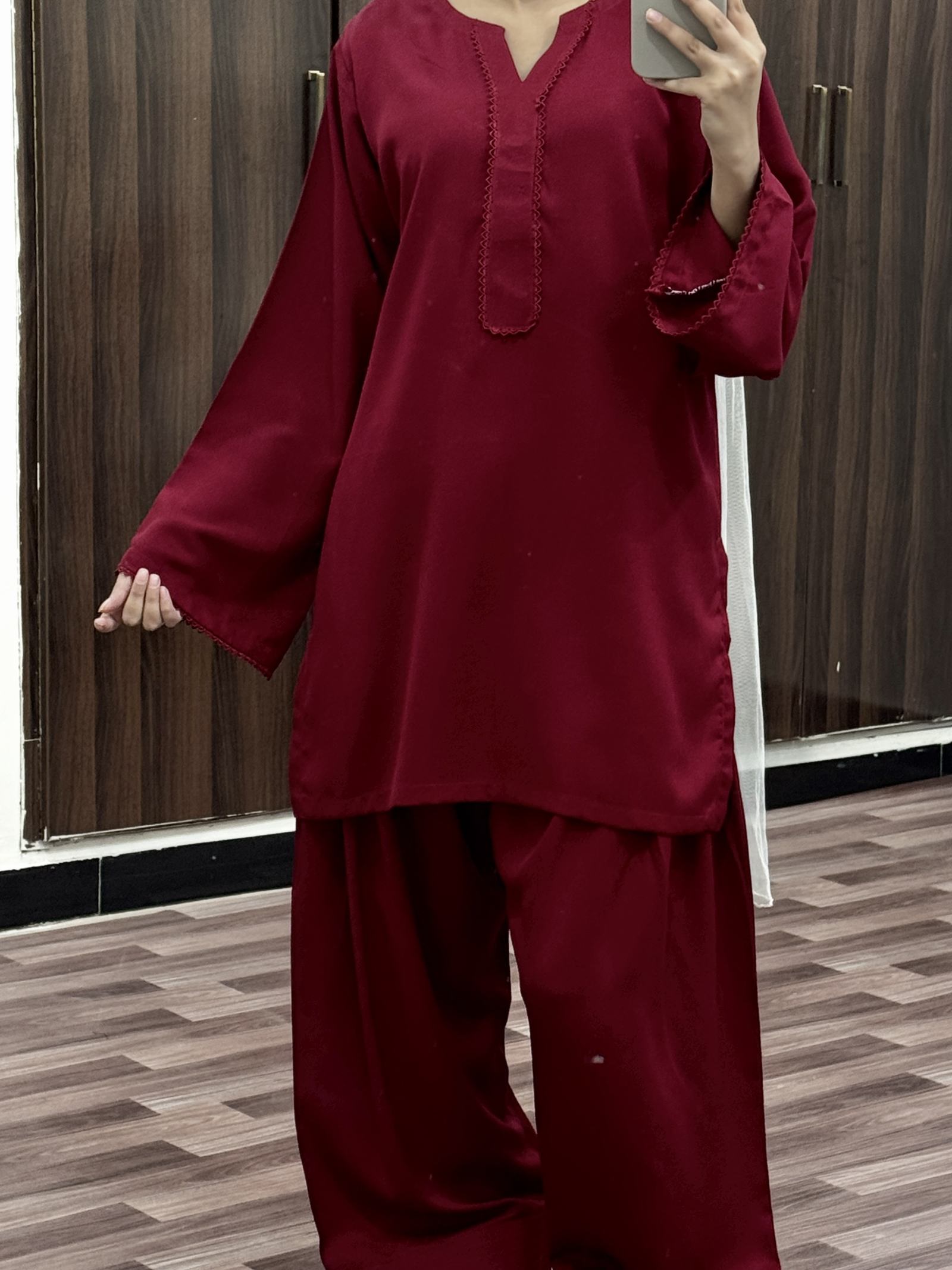 Maroon Farshi Set