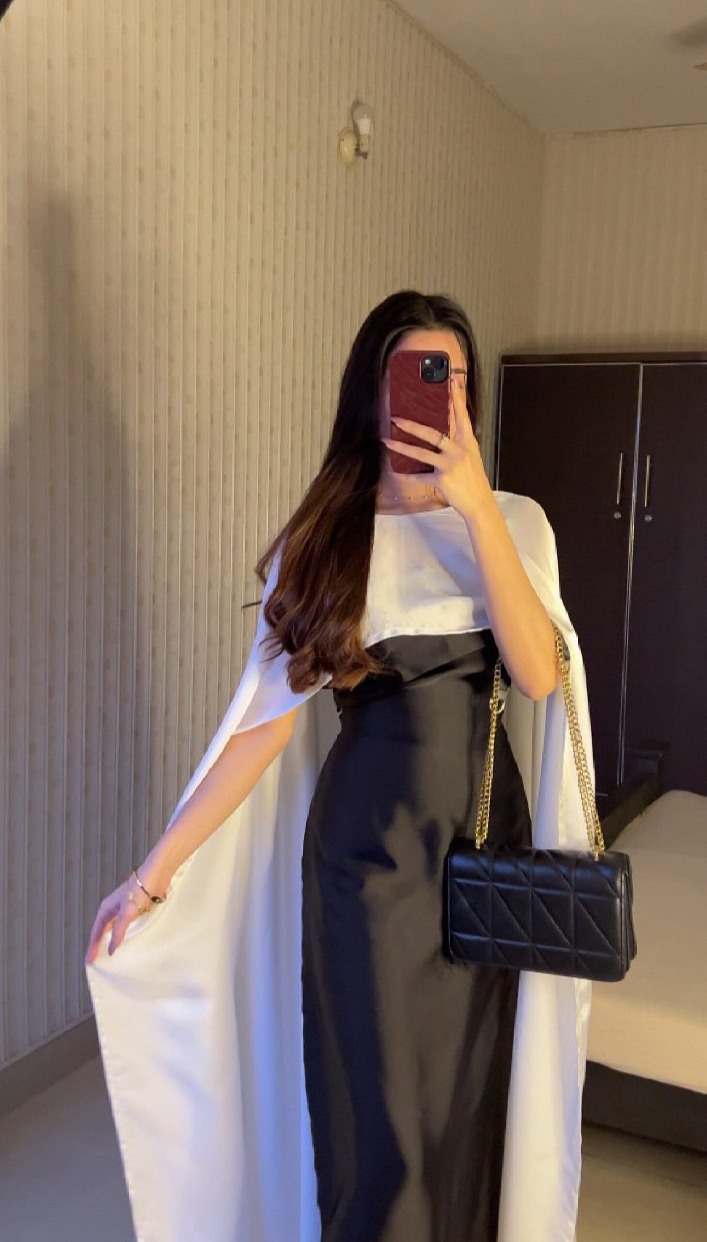 Black n White cape dress