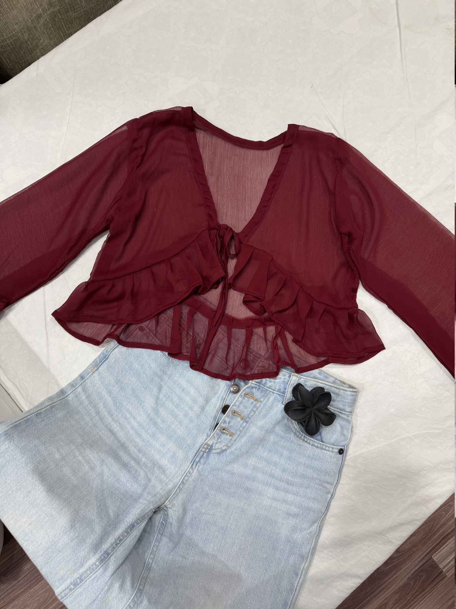 Maroon Triangle Top
