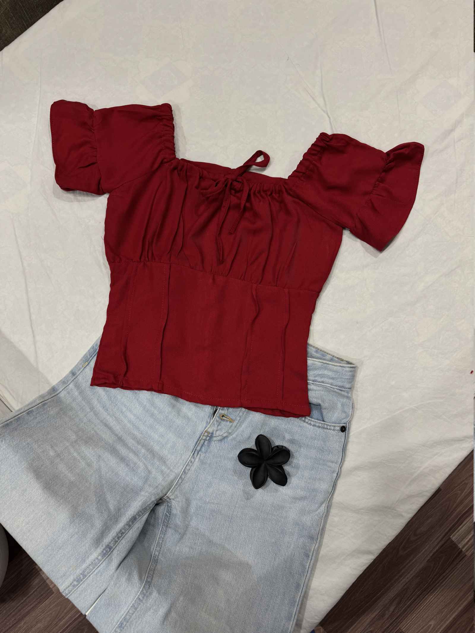 Maroon Baby Doll Top