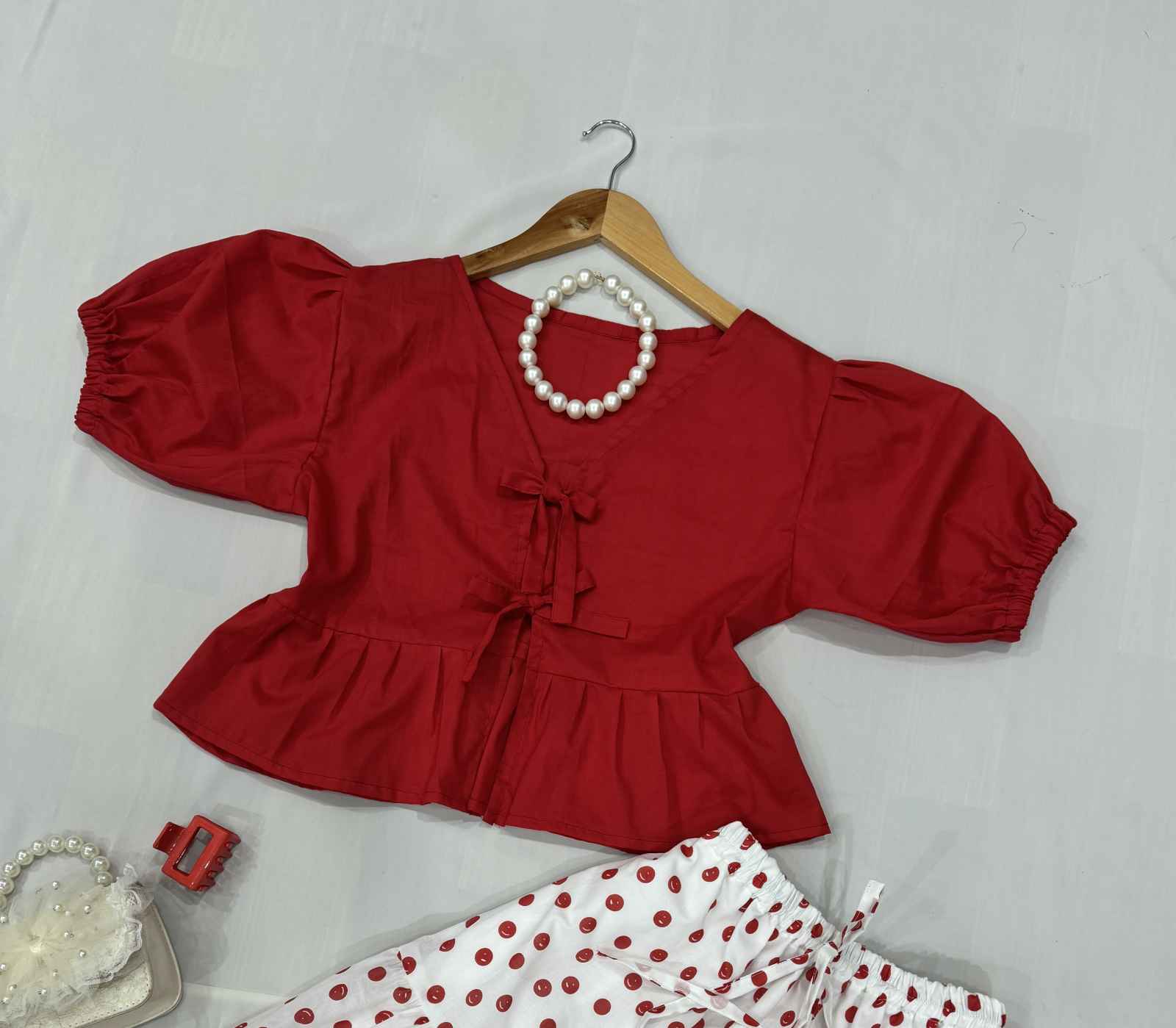 Red Peplum top