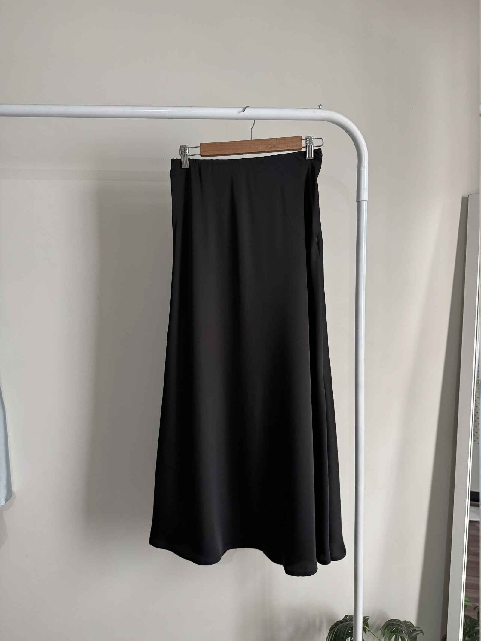 Black Satin Skirt